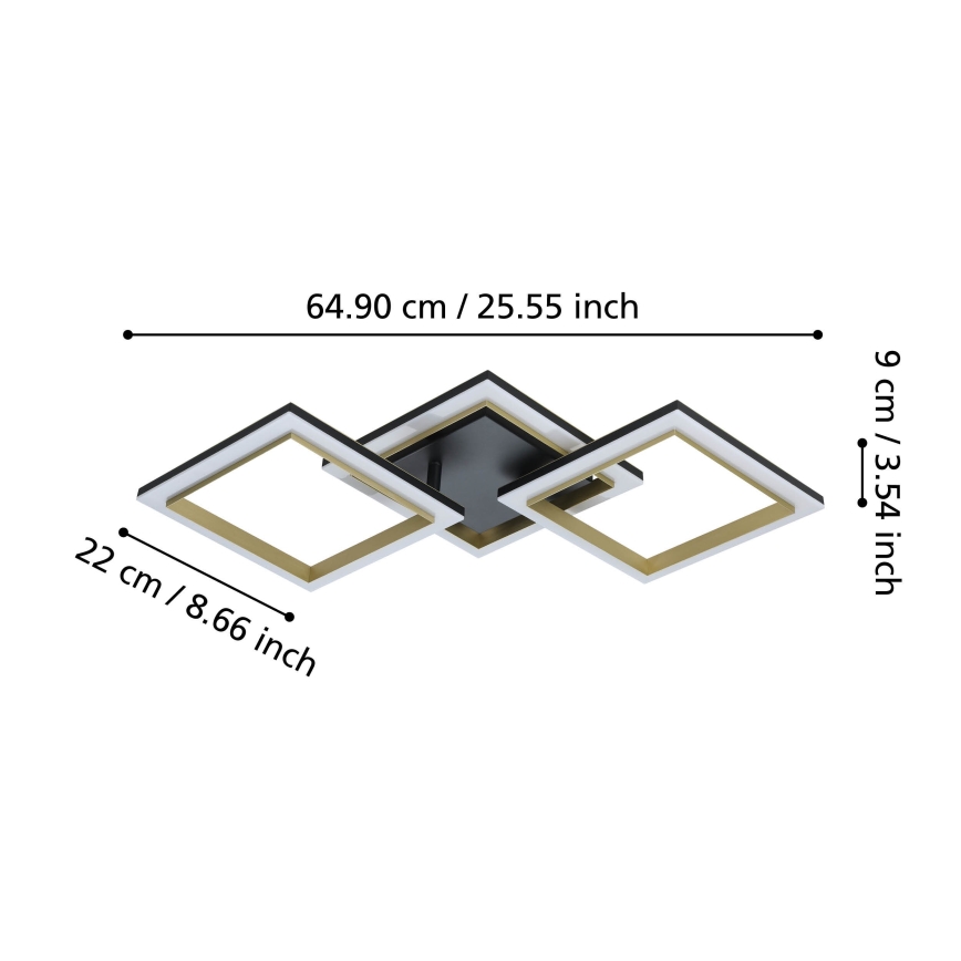 Eglo - LED Dimmable ceiling light LED/20W/230V 4000K black/gold