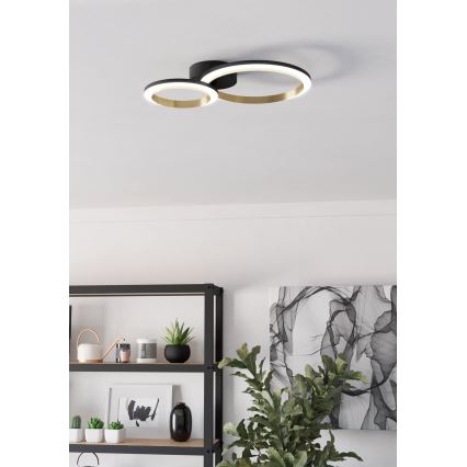 Eglo - LED Dimmable ceiling light LED/12W/230V 4000K black/gold
