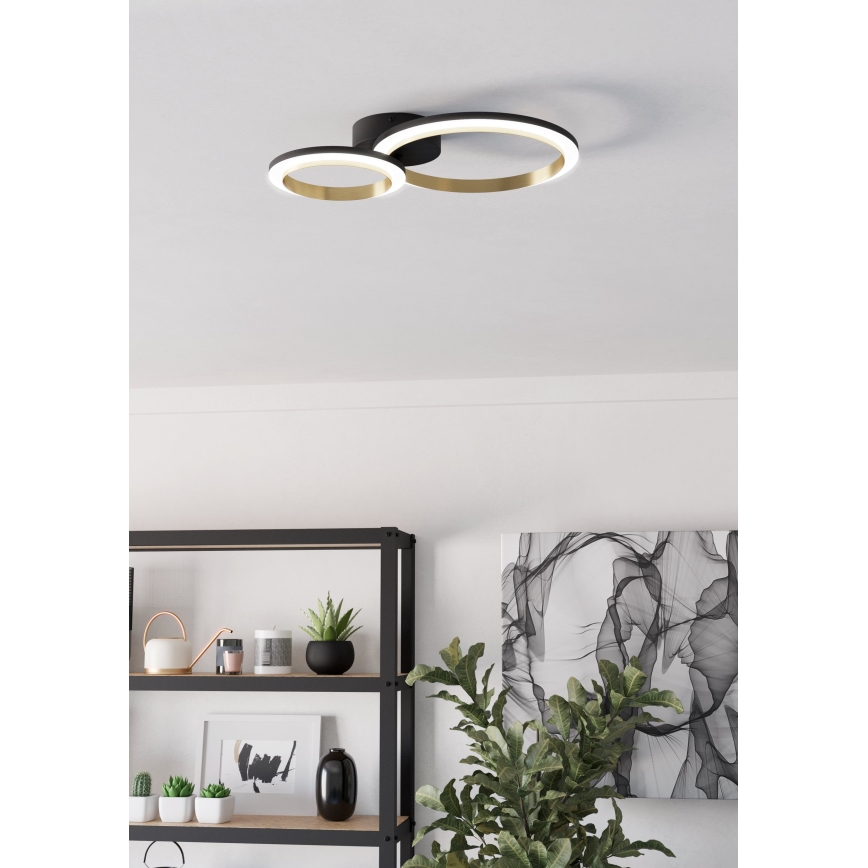 Eglo - LED Dimmable ceiling light LED/12W/230V 4000K black/gold