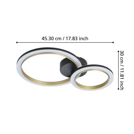 Eglo - LED Dimmable ceiling light LED/12W/230V 4000K black/gold