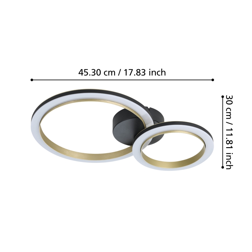 Eglo - LED Dimmable ceiling light LED/12W/230V 4000K black/gold