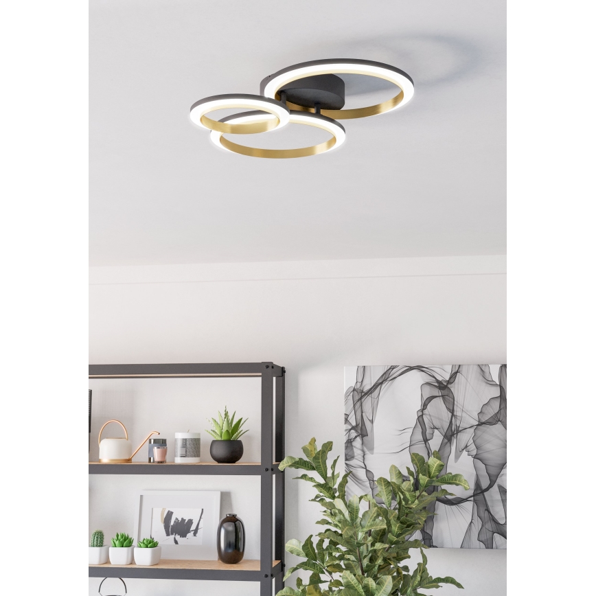 Eglo - LED Dimmable ceiling light LED/20W/230V 4000K black/gold