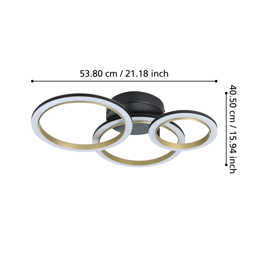 Eglo - LED Dimmable ceiling light LED/20W/230V 4000K black/gold