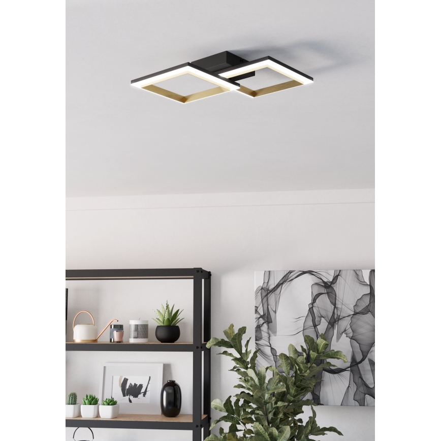 Eglo - LED Dimmable ceiling light LED/18,4W/230V 4000K black/gold