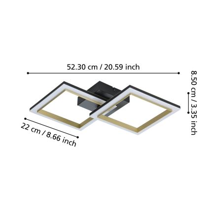 Eglo - LED Dimmable ceiling light LED/18,4W/230V 4000K black/gold