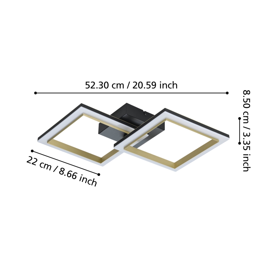 Eglo - LED Dimmable ceiling light LED/18,4W/230V 4000K black/gold