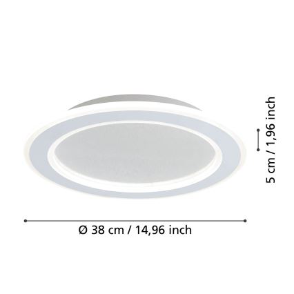 Eglo - LED Dimmable ceiling light LED/20W/230V 2700-6500K white + remote control