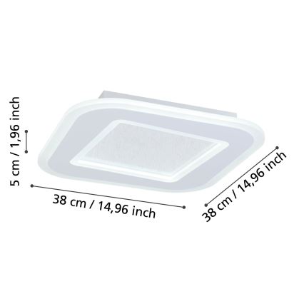 Eglo - LED Dimmable ceiling light LED/20W/230V 2700-6500K white + remote control