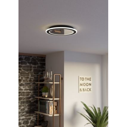 Eglo - LED Dimmable ceiling light LED/20W/230V 2700-6500K black + remote control