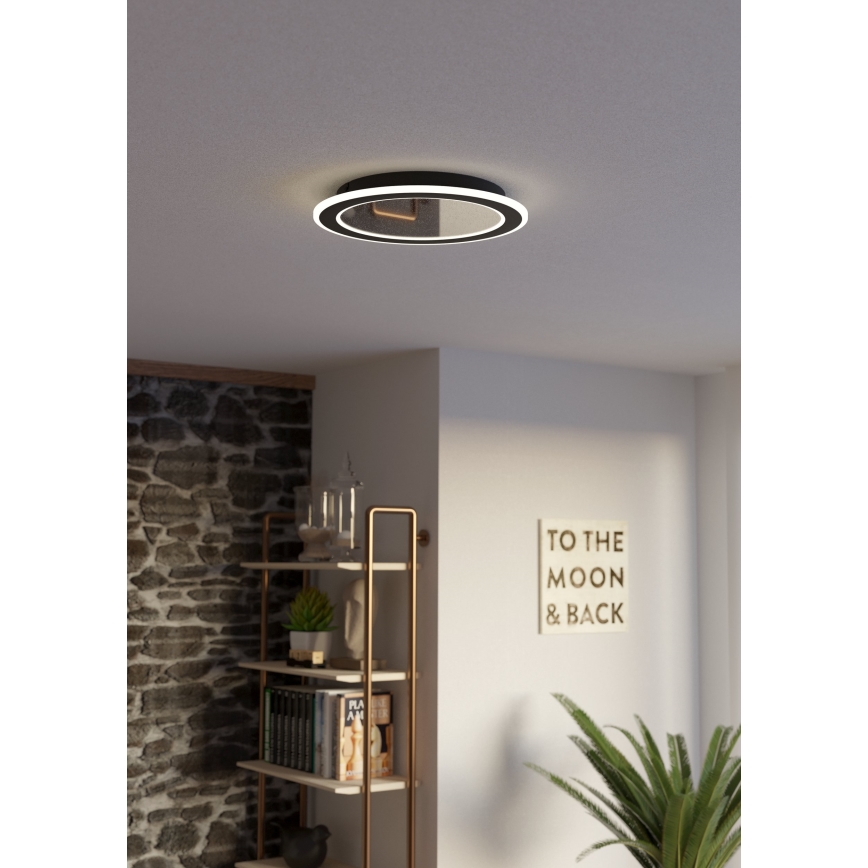 Eglo - LED Dimmable ceiling light LED/20W/230V 2700-6500K black + remote control