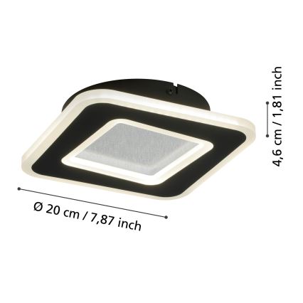 Eglo - LED Wall light LED/12W/230V 4000K black