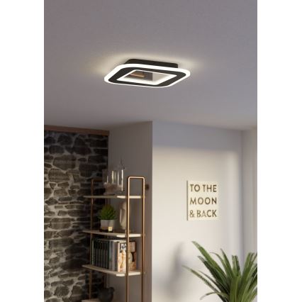 Eglo - LED Dimmable ceiling light LED/20W/230V 2700-6500K black + remote control