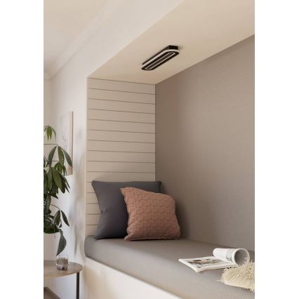 Eglo - LED Dimmable ceiling light LED/20W/230V 2700-6500K black + remote control