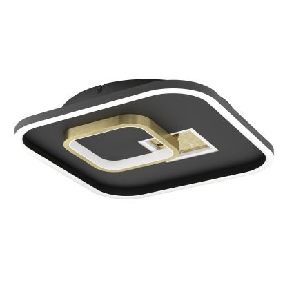 Eglo - LED Ceiling Light LED/16.2W/230V + LED/9.2W 38x38 cm Black/Gold