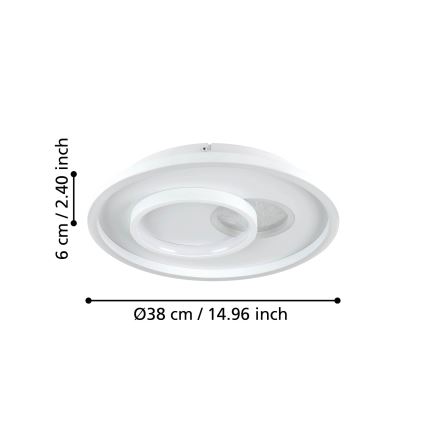 Eglo - LED Ceiling light 1xLED/14W/230V + 1xLED/8,5W d. 38 cm white