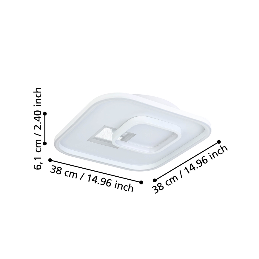 Eglo - LED Ceiling light 1xLED/16,2W/230V + 1xLED/9,2W 38x38 cm white