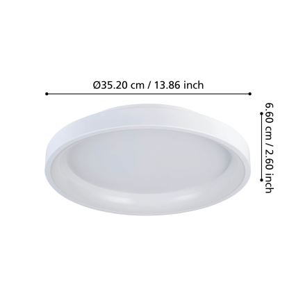 Eglo - LED Dimmable ceiling light LED/12W/230V 2700-6500K white + remote control