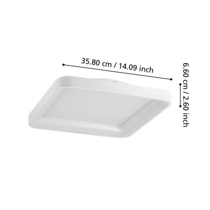Eglo - LED Dimmable ceiling light LORETELLO LED/12W/230V white + remote control