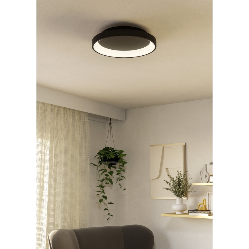 Eglo - LED Dimmable ceiling light LED/12W/230V 2700-6500K black + remote control