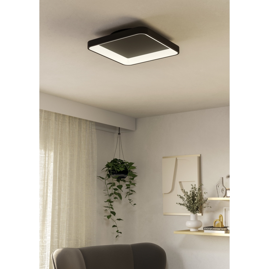Eglo - LED Dimmable ceiling light LED/12W/230V 2700-6500K black + remote control