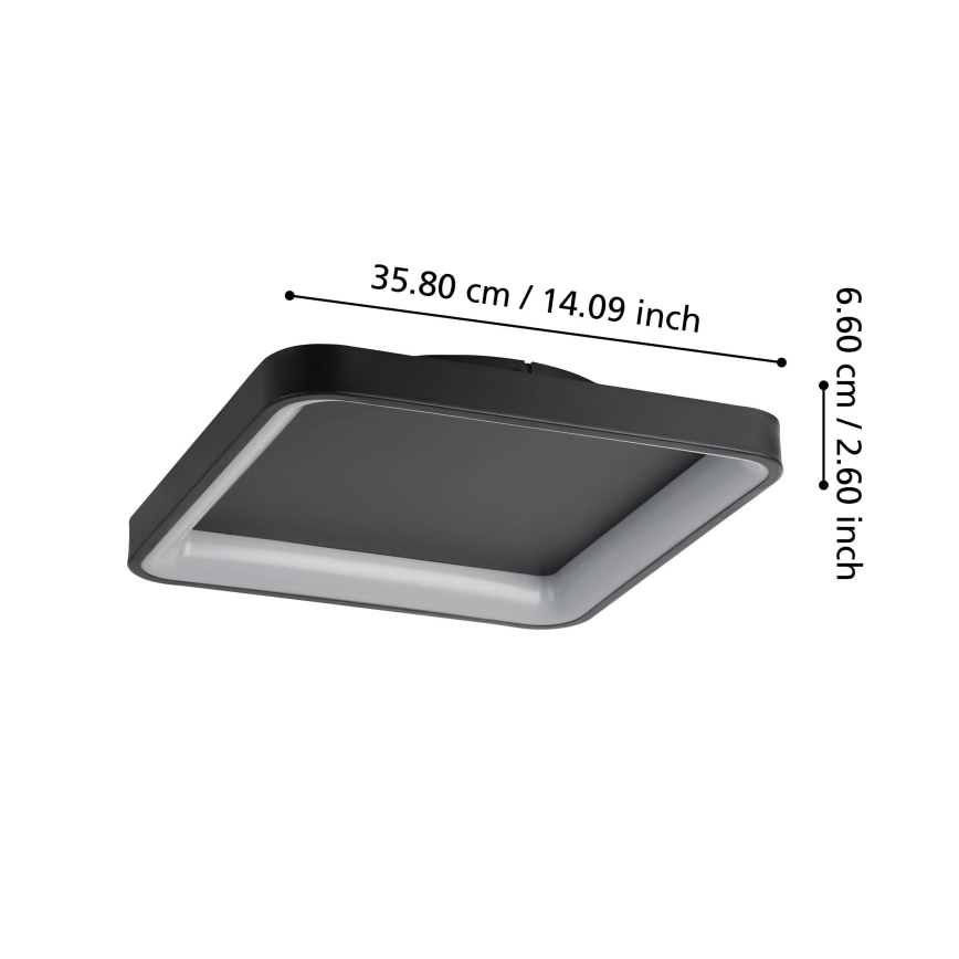 Eglo - LED Dimmable ceiling light LED/12W/230V 2700-6500K black + remote control