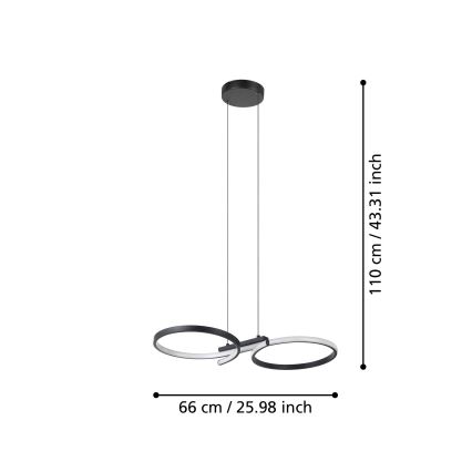 Eglo - LED Chandelier on a string LED/21W/230V 3000K black