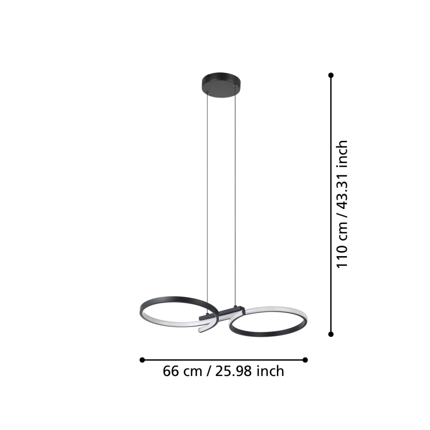 Eglo - LED Chandelier on a string LED/21W/230V 3000K black