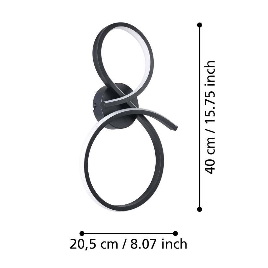 Eglo - LED Wall light LED/11,4W/230V 3000K black
