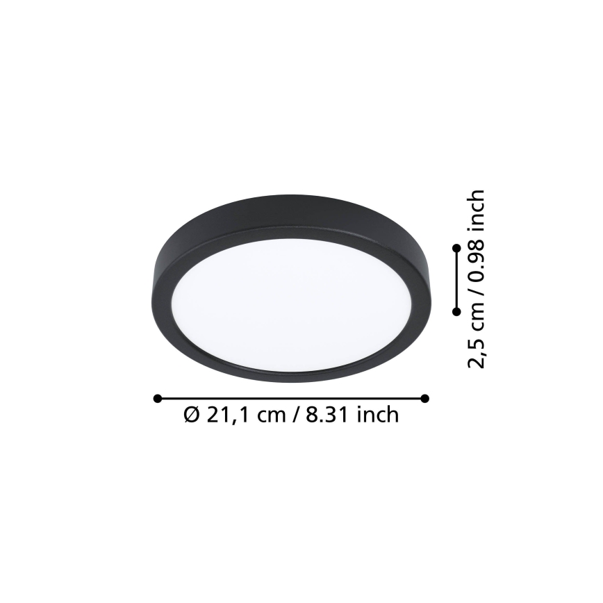 Eglo - LED Ceiling Light LED/11,5W/230V 2700/4000/6500K pr. 21,1 cm black