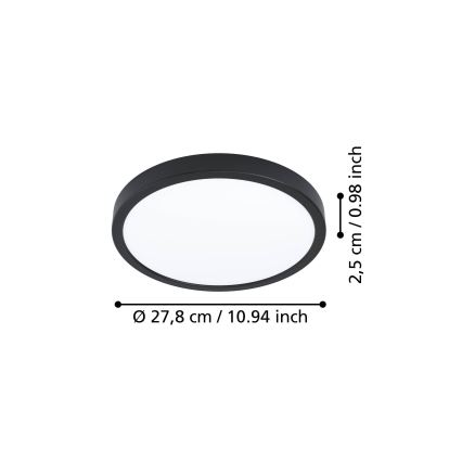 Eglo - LED Ceiling Light LED/14.2W/230V 2700/4000/6500K Ø 27.8 cm black