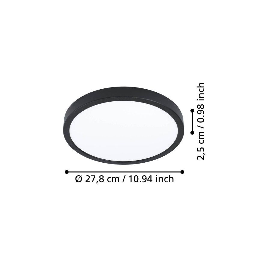 Eglo - LED Ceiling Light LED/14.2W/230V 2700/4000/6500K Ø 27.8 cm black