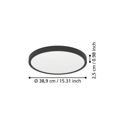 Eglo - LED Ceiling Light LED/17W/230V 2700/4000/6500K Ø 38.9 cm Black
