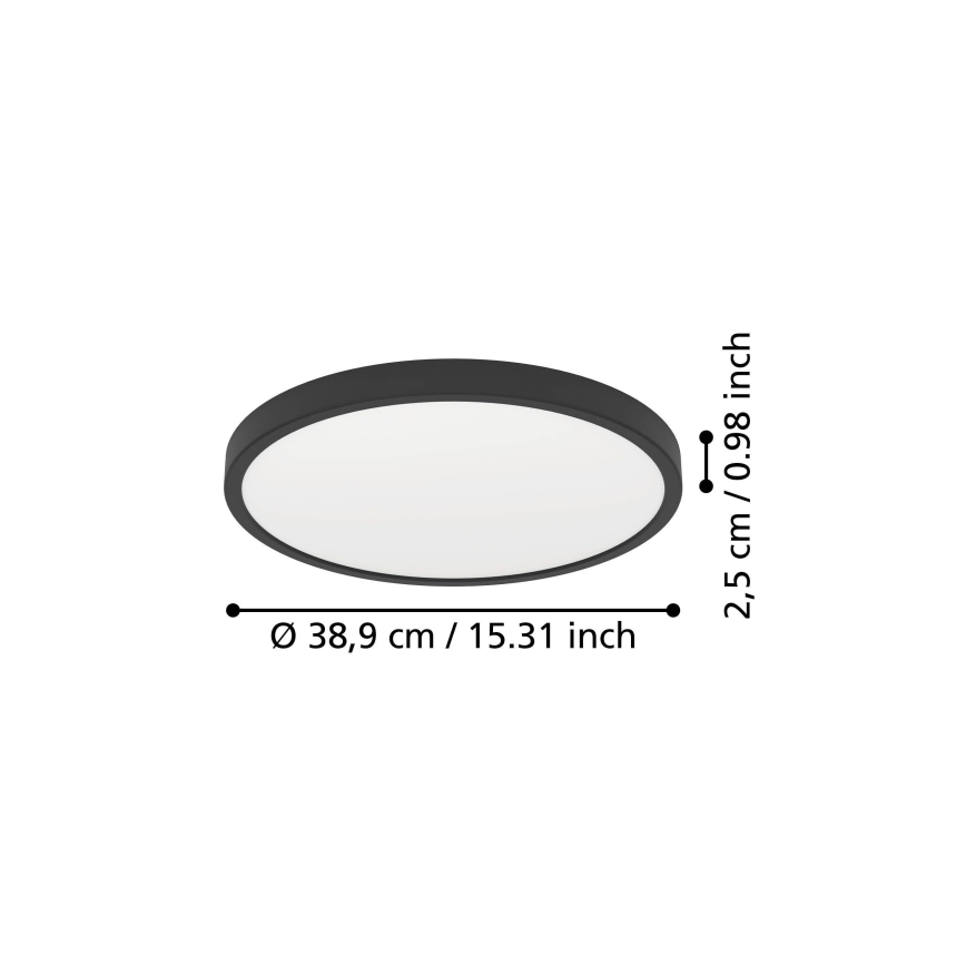 Eglo - LED Ceiling Light LED/17W/230V 2700/4000/6500K Ø 38.9 cm Black