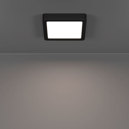 Eglo - LED Ceiling Light, 7W, 230V, selectable 2700/4000/6500K, 15 x 15 cm, Black