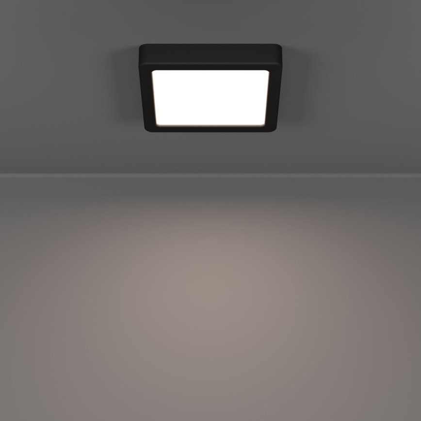 Eglo - LED Ceiling Light, 7W, 230V, selectable 2700/4000/6500K, 15 x 15 cm, Black