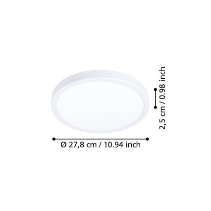 Eglo - LED Ceiling Light LED/14.2W/230V 2700/4000/6500K Ø 27.8 cm, white