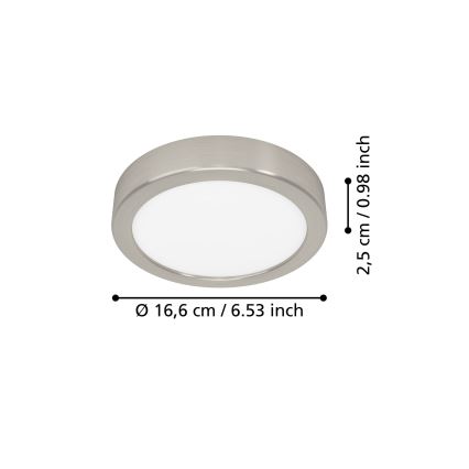 Eglo - LED Ceiling Light LED/7.5W/230V 2700/4000/6500K Ø 16.6 cm Matte Chrome