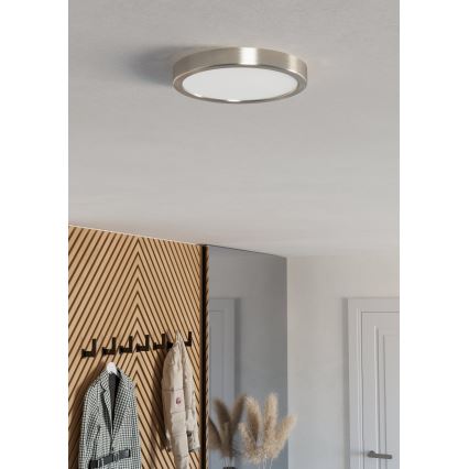 Eglo - LED Ceiling Light, 11.5 W, 230 V, 2700/4000/6500 K, Ø 21.1 cm, Matte Chrome