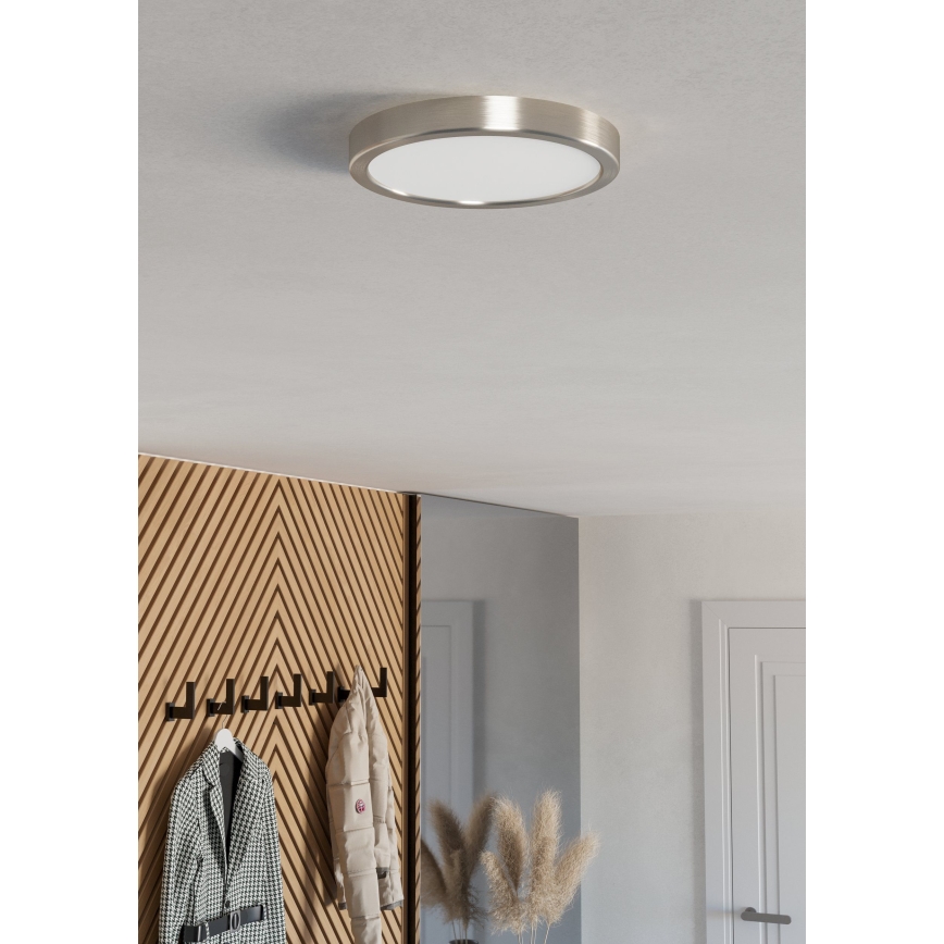 Eglo - LED Ceiling Light, 11.5 W, 230 V, 2700/4000/6500 K, Ø 21.1 cm, Matte Chrome