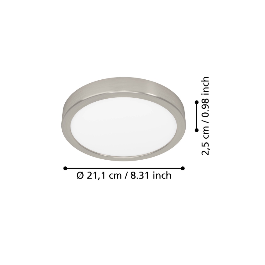 Eglo - LED Ceiling Light, 11.5 W, 230 V, 2700/4000/6500 K, Ø 21.1 cm, Matte Chrome