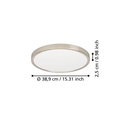 Eglo - LED Ceiling Light LED/17W/230V 2700/4000/6500K Ø 38.9 cm Matte Chrome
