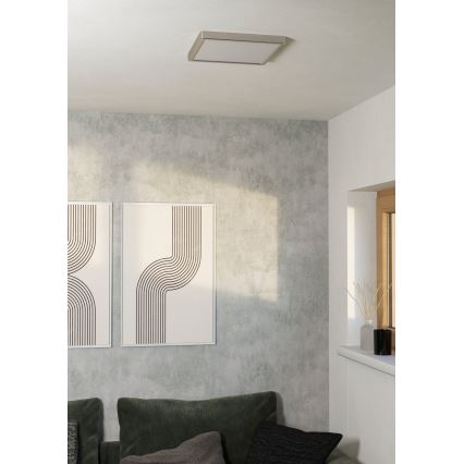 Eglo - LED Ceiling light LED/13W/230V 2700/4000/6500K 29x29 cm matte chrome