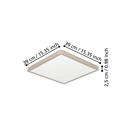 Eglo - LED ceiling light LED/17,5W/230V 2700/4000/6500K 39x39 cm matte chrome