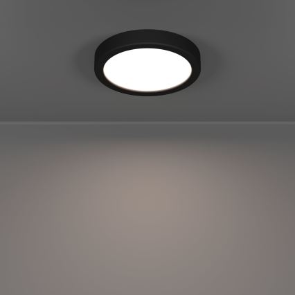 Eglo - LED Bathroom Ceiling Light, 7.5W, 230V, 2700/4000/6500K, Ø 16.6 cm, IP44, Black