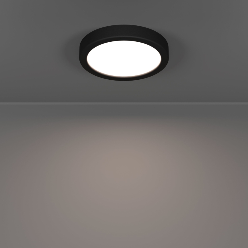 Eglo - LED Bathroom Ceiling Light, 7.5W, 230V, 2700/4000/6500K, Ø 16.6 cm, IP44, Black