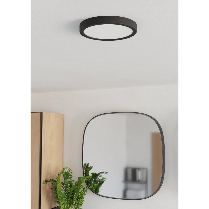Eglo - LED Bathroom Ceiling Light LED/11.5W/230V Ø 21.1 cm IP44 Black