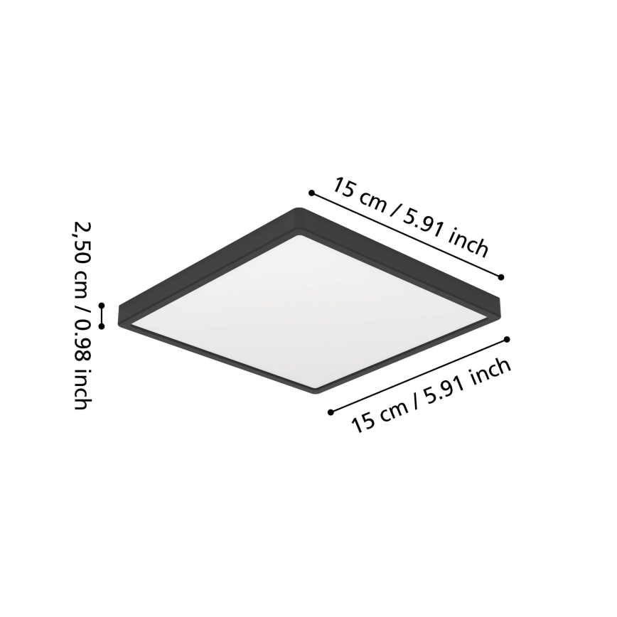 Eglo - LED Bathroom Ceiling Light LED/7W/230V 2700/4000/6500K 15x15 cm IP44 black