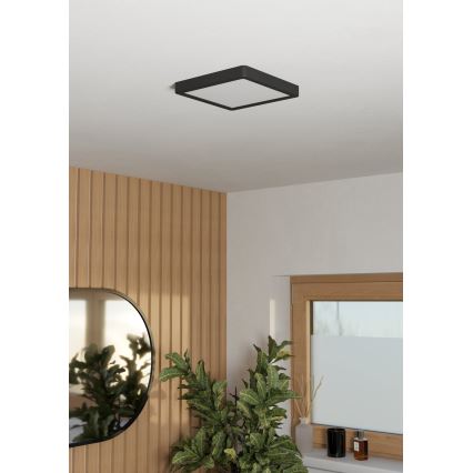Eglo - LED Bathroom Ceiling Light LED/10.5W/230V 22x22 cm IP44 Black