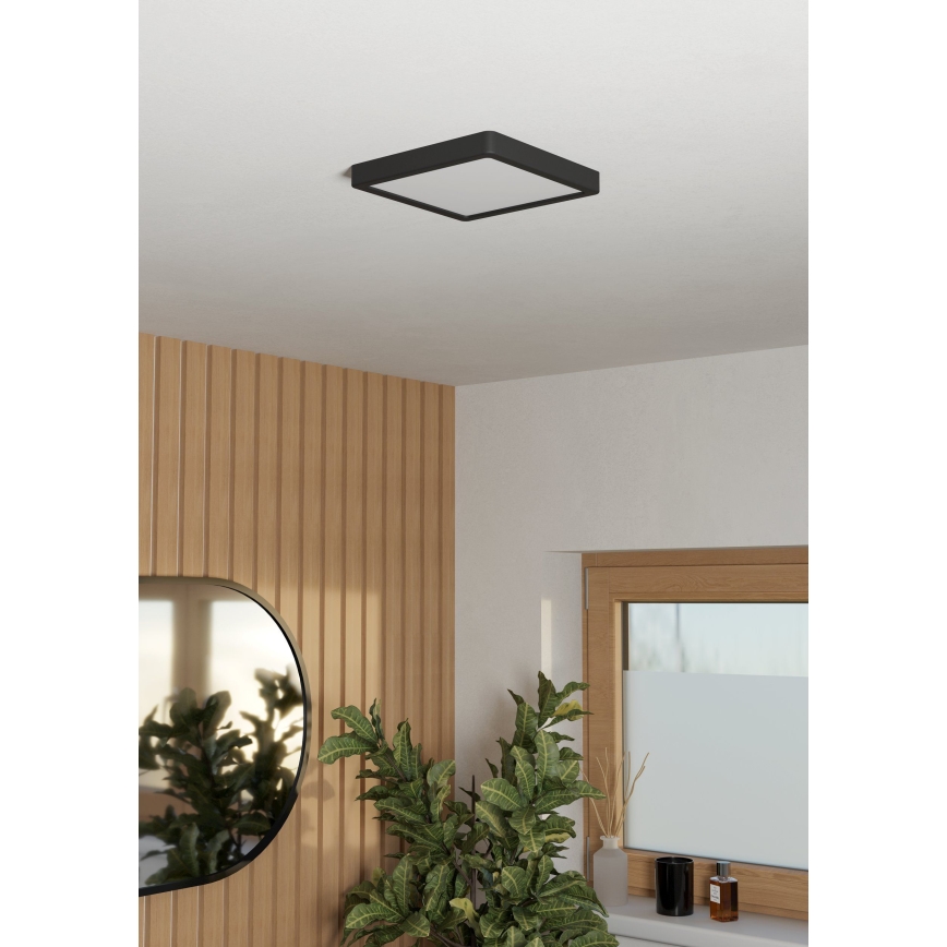 Eglo - LED Bathroom Ceiling Light LED/10.5W/230V 22x22 cm IP44 Black