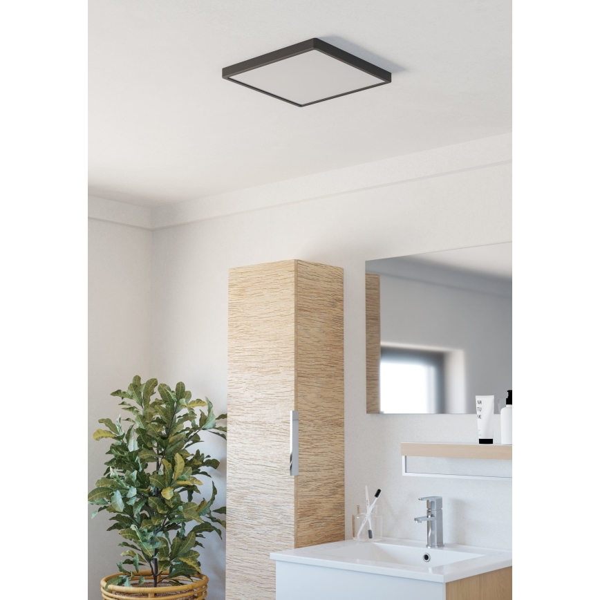 Eglo - LED Bathroom Ceiling Light LED/13W/230V 2700/4000/6500K 29x29 cm IP44 Black